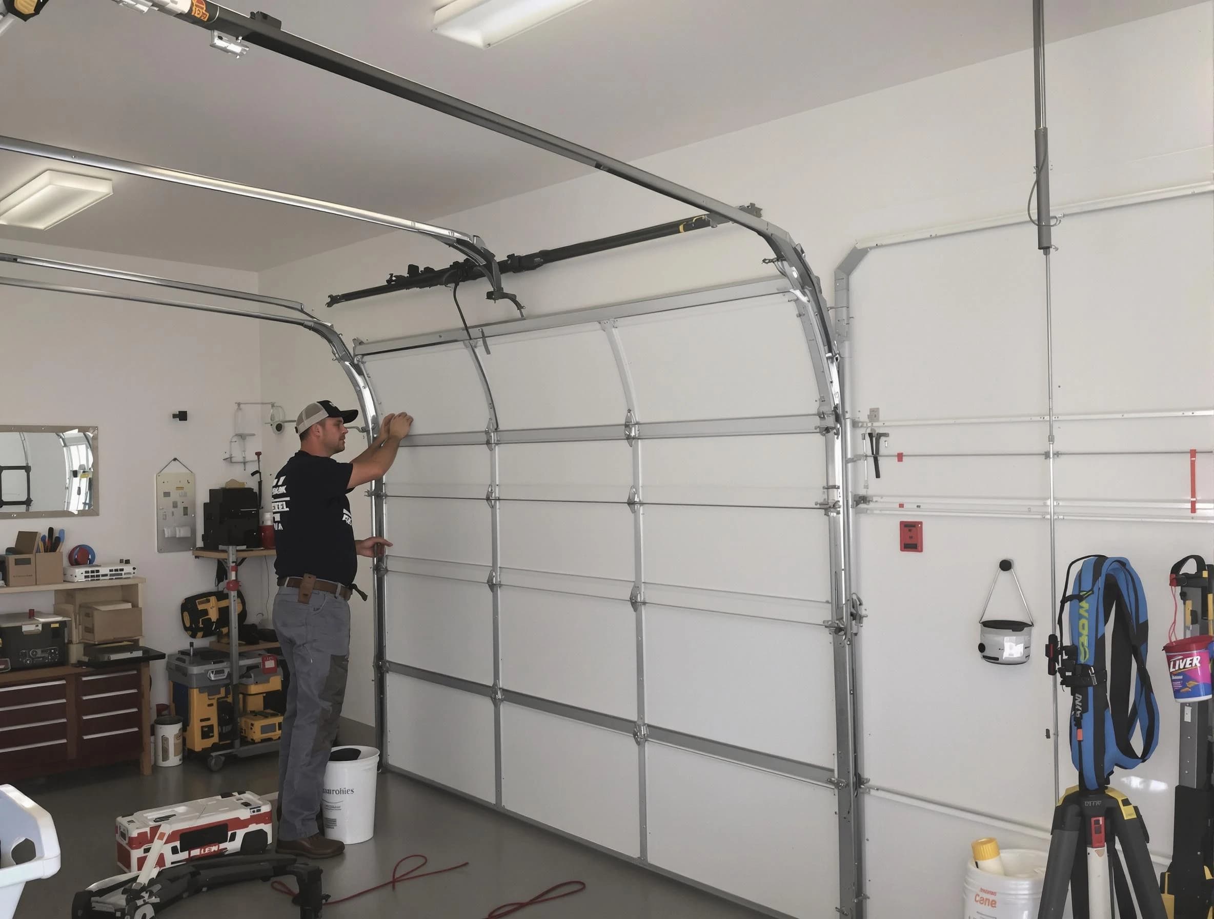 Billerica Garage Door Repair team installing new garage door in Billerica