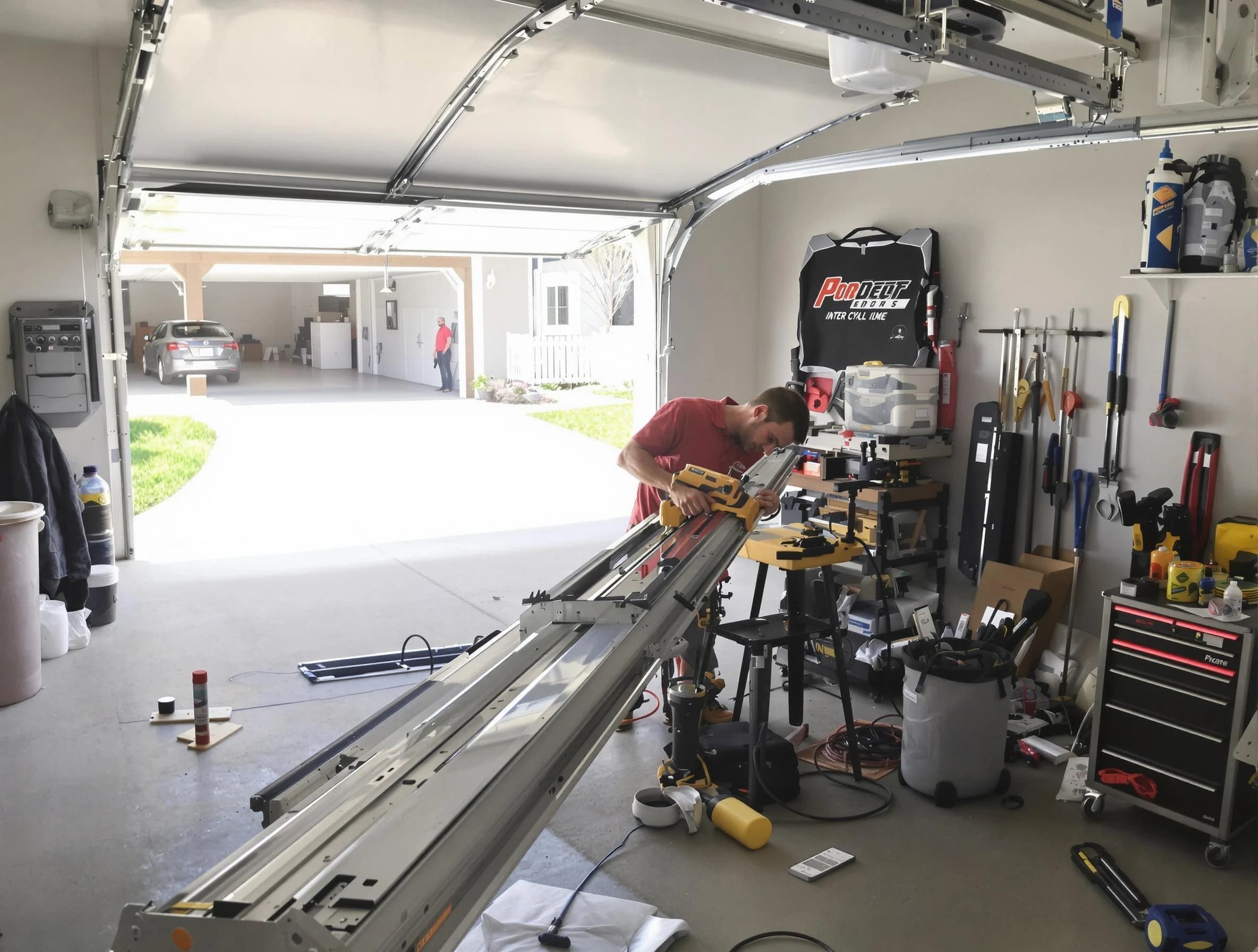 Billerica Garage Door Repair expert performing track repair in Billerica