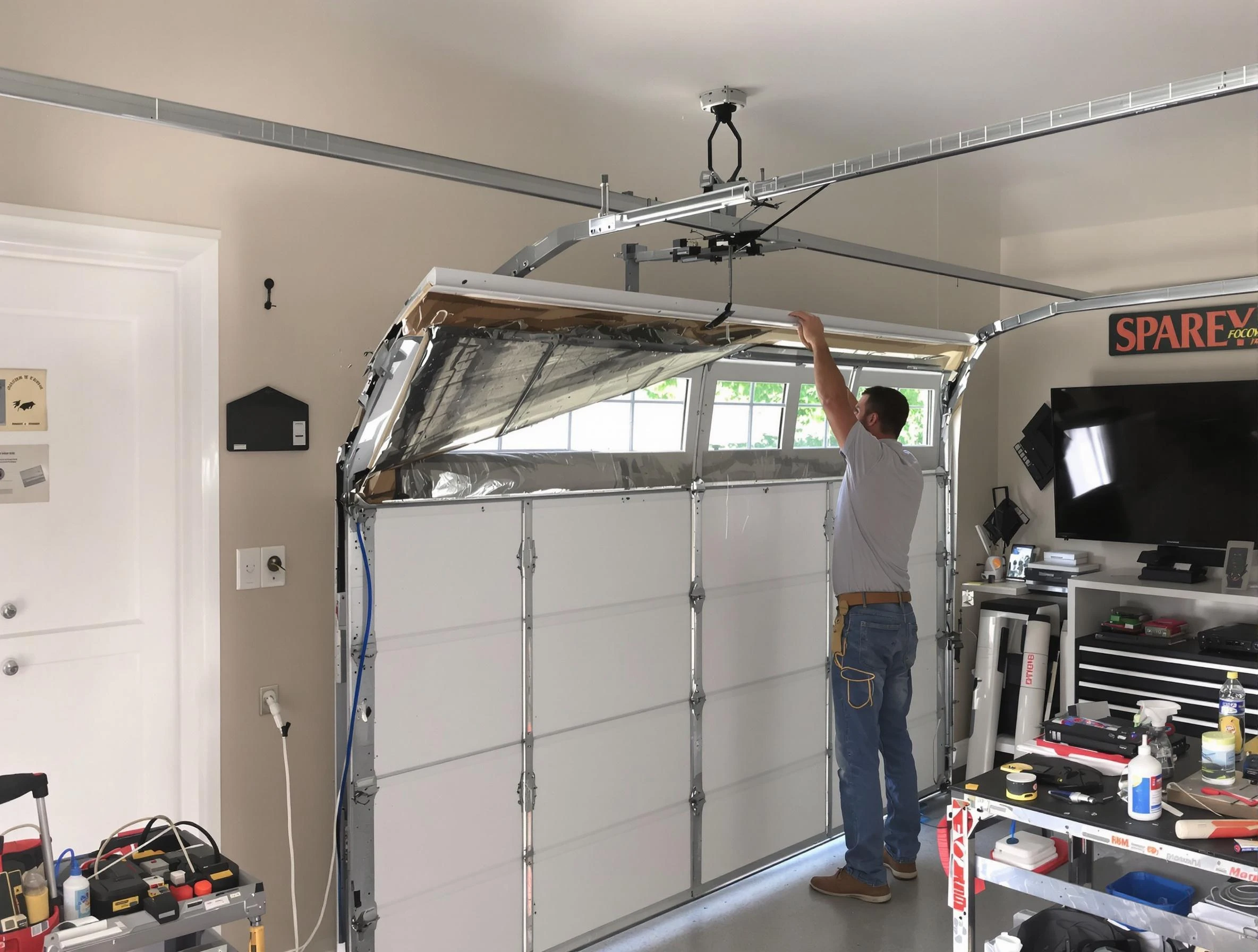 Garage door section replacement by Billerica Garage Door Repair in Billerica