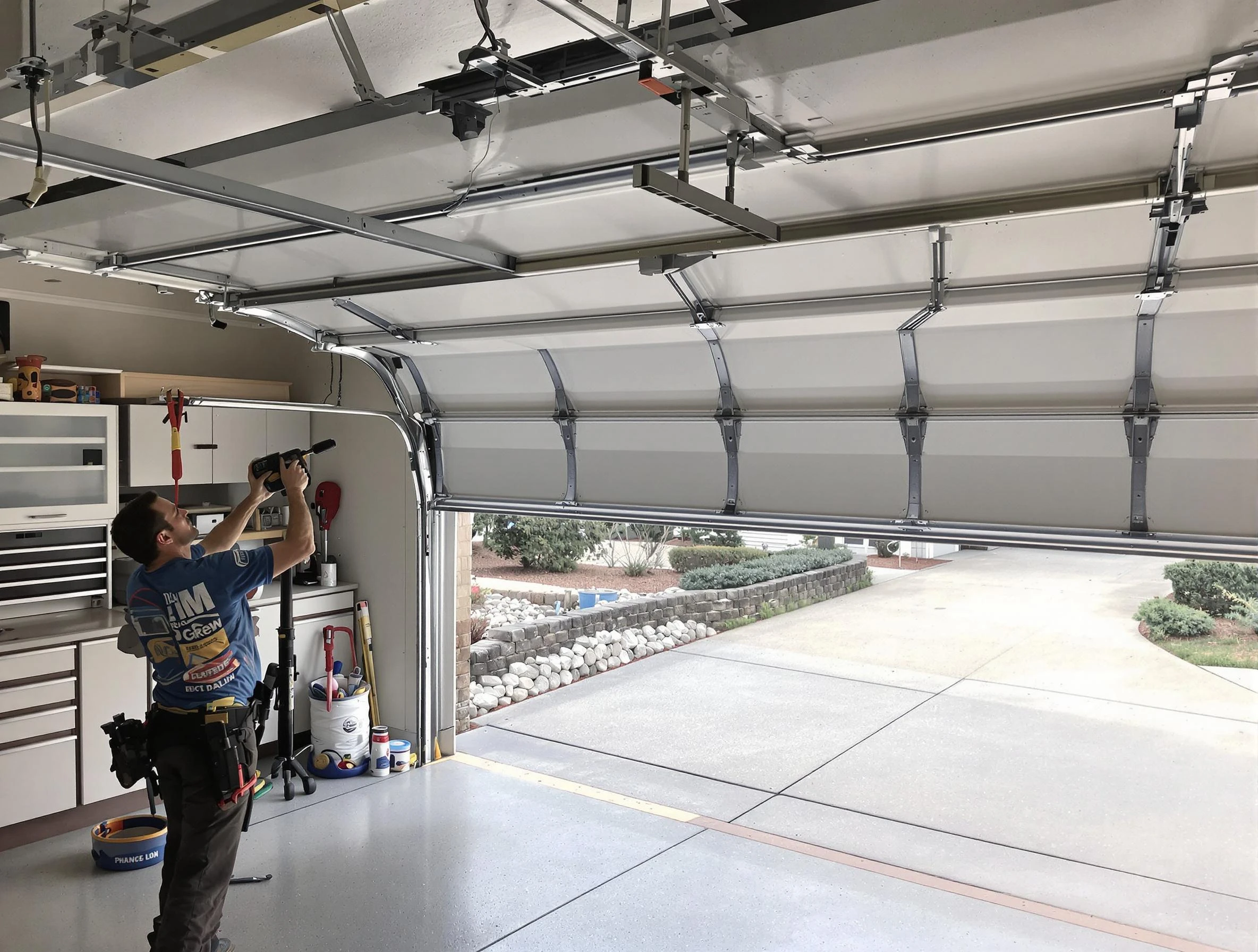 Garage door track repair service by Billerica Garage Door Repair in Billerica